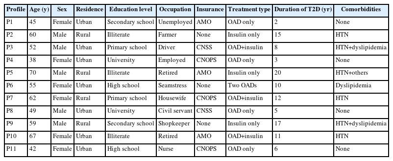 Sociodemographic and clinical characteristics of the simulated profiles